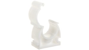 Uchwyt zamykany bezhalogenowy do rur gładkich UZHF 25 biały 68643 /100szt./