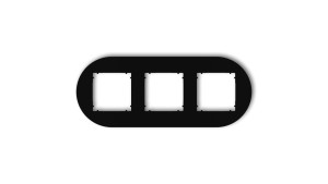 MINI Ramka uniwersalna potrójna okrągła z tworzywa czarny mat 12MRTO-3