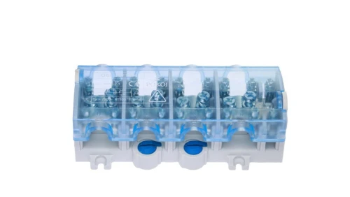 Odgałęźnik instalacyjny 4P 4x25mm2/10x10mm2 szary-niebieski OBL 25/10-4 A13-6048