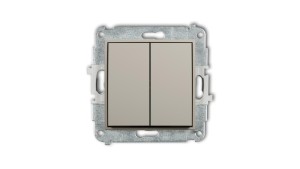 MINI Mechanizm łącznika żaluzjowego z podtrzymaniem (dwa klawisze bez piktogramów) taupe 60MWP-88.1