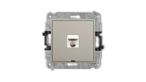 MINI Mechanizm gniazda komputerowego pojedynczego 1xRJ45, kat. 5e, 8-stykowy, bez pola opisowego taupe 60MGKBO-1