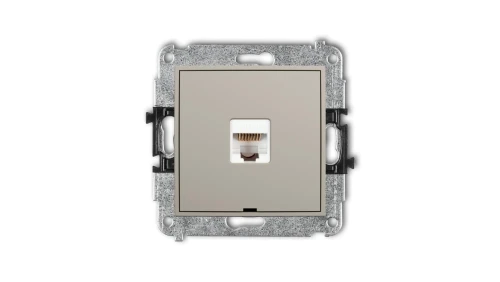 MINI Mechanizm gniazda komputerowego pojedynczego 1xRJ45, kat. 5e, 8-stykowy, bez pola opisowego taupe 60MGKBO-1
