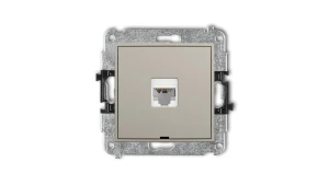 MINI Mechanizm gniazda komputerowego pojedynczego 1xRJ45, kat. 6, 8-stykowy, bez pola opisowego taupe 60MGKBO-3