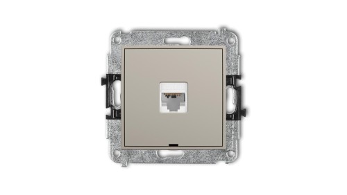 MINI Mechanizm gniazda komputerowego pojedynczego 1xRJ45, kat. 6, 8-stykowy, bez pola opisowego taupe 60MGKBO-3