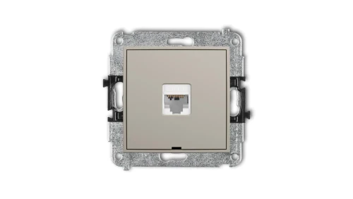 MINI Mechanizm gniazda komputerowego pojedynczego 1xRJ45, kat. 6, 8-stykowy, bez pola opisowego taupe 60MGKBO-3