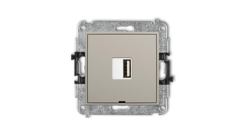MINI Mechanizm ładowarki USB pojedynczej USB A, 10W max., 5V, 2A, bez pola opisowego taupe 60MCUSBBO-3