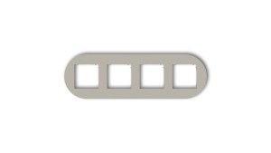 MINI Ramka uniwersalna poczwórna okrągła z tworzywa taupe 60MRTO-4