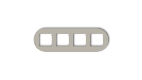 MINI Ramka uniwersalna poczwórna okrągła z tworzywa taupe 60MRTO-4