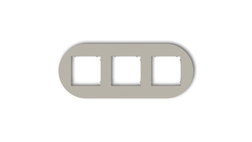 MINI Ramka uniwersalna potrójna okrągła z tworzywa taupe 60MRTO-3