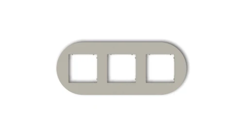 MINI Ramka uniwersalna potrójna okrągła z tworzywa taupe 60MRTO-3
