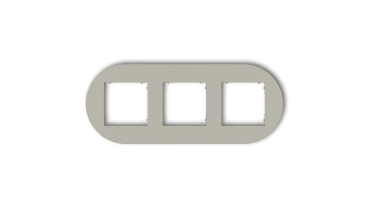 MINI Ramka uniwersalna potrójna okrągła z tworzywa taupe 60MRTO-3