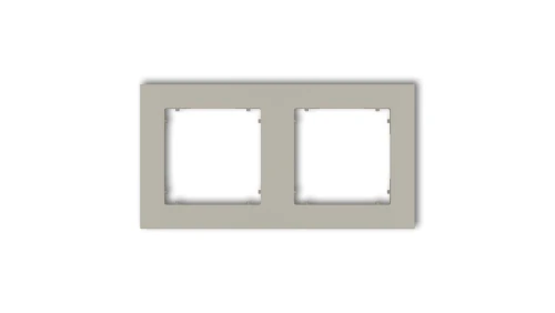 MINI Ramka uniwersalna podwójna kwadratowa z tworzywa taupe 60MR-2