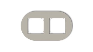 MINI Ramka uniwersalna podwójna okrągła z tworzywa taupe 60MRTO-2