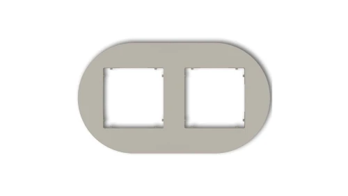MINI Ramka uniwersalna podwójna okrągła z tworzywa taupe 60MRTO-2