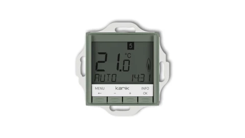 MINI Mechanizm uniwersalnego elektronicznego tygodniowego regulatora temperatury (podświetlenie niebieskie) szałwiowy 61MRT-3.2