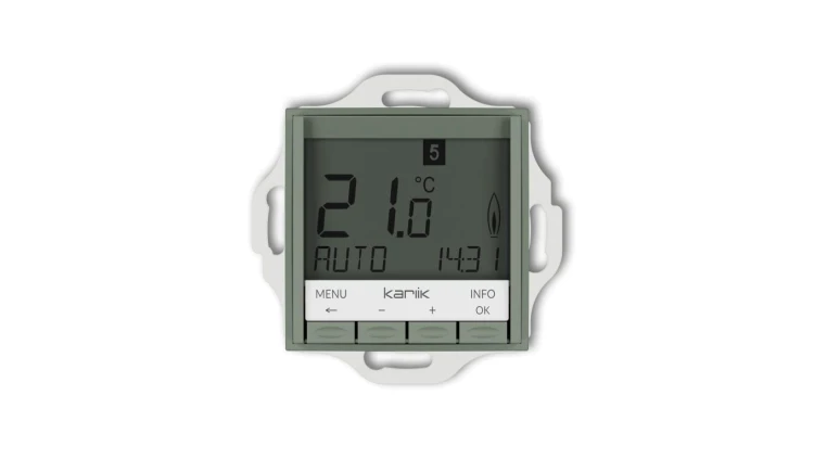MINI Mechanizm uniwersalnego elektronicznego tygodniowego regulatora temperatury (podświetlenie niebieskie) szałwiowy 61MRT-3.2