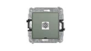 MINI Mechanizm gniazda antenowego pojedynczego typu F (SAT) niklowany, bez pola opisowego szałwiowy 61MGFBO-1