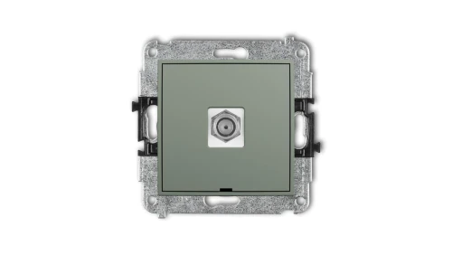 MINI Mechanizm gniazda antenowego pojedynczego typu F (SAT) niklowany, bez pola opisowego szałwiowy 61MGFBO-1