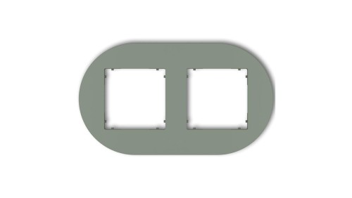 MINI Ramka uniwersalna podwójna okrągła z tworzywa szałwiowy 61MRTO-2
