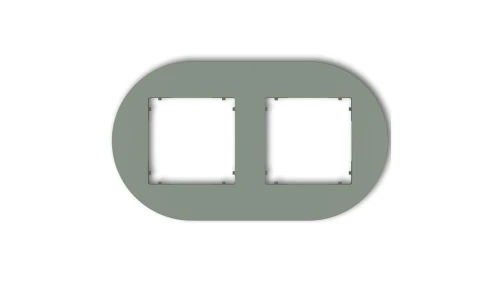 MINI Ramka uniwersalna podwójna okrągła z tworzywa szałwiowy 61MRTO-2