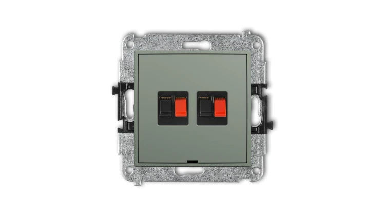 MINI Mechanizm gniazda głośnikowego podwójnego, bez pola opisowego szałwiowy 61MGGBO-2