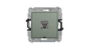 MINI Mechanizm gniazda komputerowego pojedynczego 1xRJ45, kat. 5e, ekranowany, 8-stykowy, bez opisu szałwiowy 61MGKBO-1e