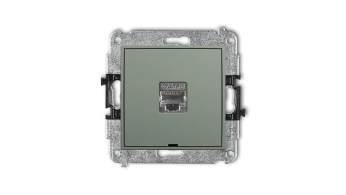 MINI Mechanizm gniazda komputerowego pojedynczego 1xRJ45, kat. 5e, ekranowany, 8-stykowy, bez opisu szałwiowy 61MGKBO-1e