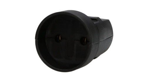 Gniazdo przenośne bez uziemienia 2P 250V IP20 czarne 34027