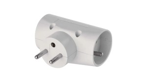 Rozgałęźnik wtyczkowy 2x2P+Z +1xEuro biały P0023N