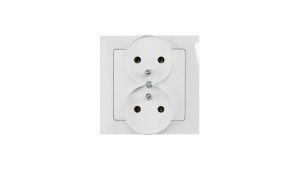 Gniazdo podtynkowe podwójne 2x2p+Z do ramki, Pola białe, 33028