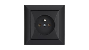 Gniazdo podtynkowe pojedyncze z uziemieniem 2P+Z Pola czarne, 33208