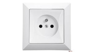 Gniazdo podtynkowe pojedyncze z uziemieniem 2P+Z Pola białe, 33029