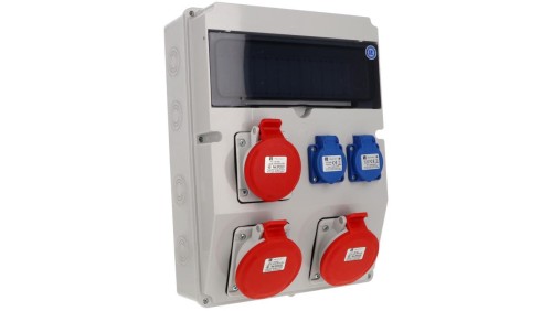 Rozdzielnica 2x5x32A 5x16A 2x3x16A INA=32A IP54 SB-129206-S0040-54