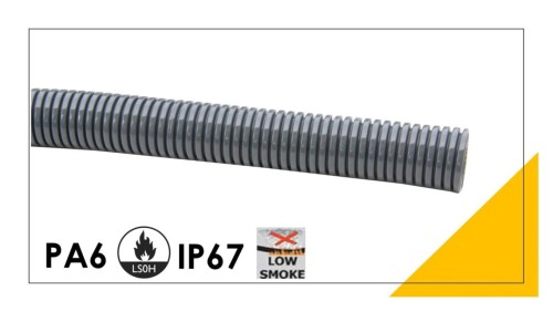 Peszel poliamidowy PA6-S bezhalogenowy 9,9mm/13mm DN 10 szary 801.210.0 /50m/