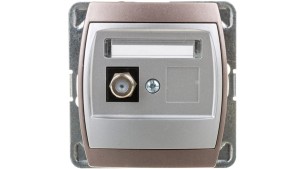 GAZELA Gniazdo antenowe pojedyncze typu F srebrno/ tytanowe GPA-1JF/m/18/23