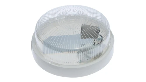 Oprawa oświetleniowa RITA z czujnikiem ruchu, E27, 18W, IP44, IK10, biała, klosz poliwęglan przeźroczysty D.3170R