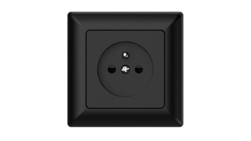Gniazdo podtynkowe z uziemieniem, Varia, czarne / 46123