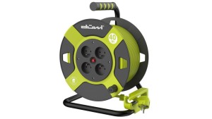 Przedłużacz bębnowy 4-gniazdowy H05VV-F 3G1.5, 40m lemonkowo-czarny / 24627