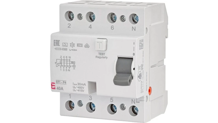 Wyłącznik różnicowoprądowy 4P 40A 0,03A typ A 6kA EFI6-P4 A 40/0.03 002061662