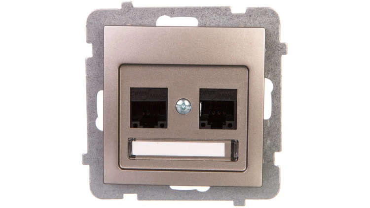 AS Gniazdo komputerowe podwójne RJ45 kat.5e MMC satyna light GPK-2G/K/m/45