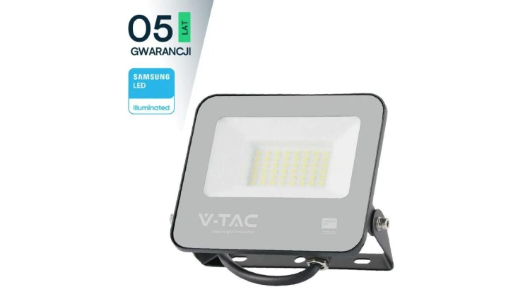 Projektor LED 30W 3450lm 4000K Dioda SAMSUNG 115LM/W IP65 Czarny 5 Lat Gwarancji 23197