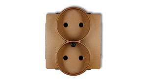 DECO Gniazdo podwójne b/u złoty metalik 8DGPR-2p