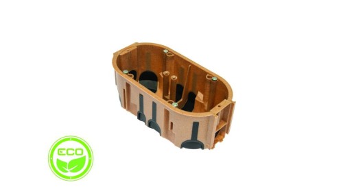 Puszka podtynkowa ProDuo ECO podwójna, głęboka 60mm, fi68, łączeniowa, z wkrętami, wiatroszczelna , WPC, IP30 /A.0092WPC/