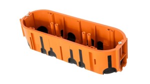 Puszka podtynkowa ProDuo potrójna, głęboka 60mm, fi68, łączeniowa, z wkrętami, wiatroszczelna , pomarańczowa, IP30 /A.0093/