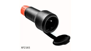 RED GP1 Gniazdo z dławikiem IP54 2P+Z 16A/250V kołnierz gumowany czarny XF2165