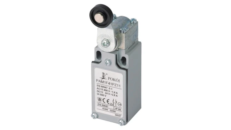 Wyłącznik krańcowy 1R 1Z migowy metal dźwignia z rolką z tworzywa Ø18 PAM1F41PZ11 A37-4670