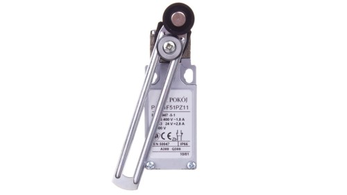 Wyłącznik krańcowy 1R 1Z migowy metal regulowana dźwignia z rolką tworzywa Ø18 PAM1F51PZ11 A37-4740