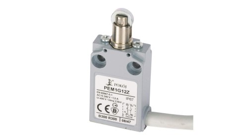 Wyłącznik krańcowy 1R 1Z migowy popychacz metalowy z rolką stalową równoległą Ø12 PEM1G12Z A37-A83Z