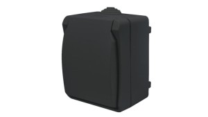 Gniazdo pojedyncze z uziemieniem natynkowe z klapką Aqua Plus IP54 antracyt / 40333