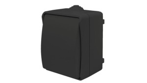 Łącznik pojedynczy zwierny dzwonek natynkowy Aqua Plus IP54 antracyt / 40331